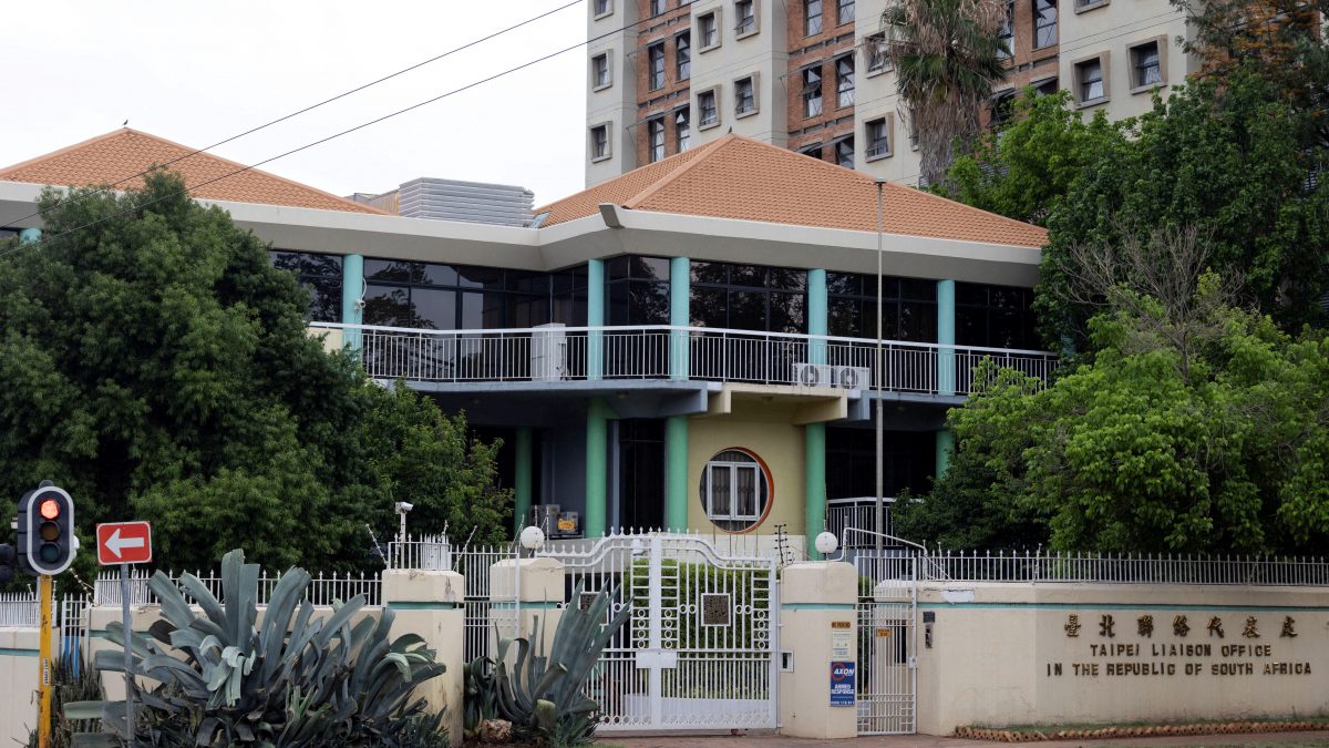 A view shows the Taipei Liaison Office in South Africa which is Taiwan's representative office in South Africa's administrative capital, Pretoria, South Africa. File image/ Reuters A view shows the Taipei Liaison Office in South Africa which is Taiwan's representative office in South Africa's administrative capital, Pretoria, South Africa. File image/ Reuters