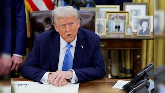 US President Donald Trump looks on as he signs an executive order in the Oval Office at the White House in Washington, US, January 31, 2025. File Image/Reuters