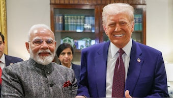 Prime Minister 
Narendra Modi
 met with 
US President 
Donald Trump
at the White House on 13 February in Washington D.C. Image courtesy @MEAIndia / X