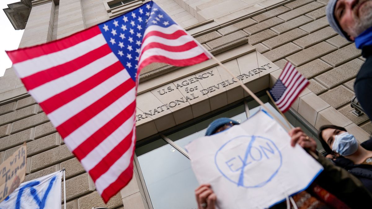 People hold placards outside the USAID building, after billionaire Elon Musk, who is heading US President Donald Trump's drive to shrink the federal government, said work is underway to shut down the US foreign aid agency USAID, in Washington, US, February 3, 2025. File Image/Reuters People hold placards outside the USAID building, after billionaire Elon Musk, who is heading US President Donald Trump's drive to shrink the federal government, said work is underway to shut down the US foreign aid agency USAID, in Washington, US, February 3, 2025. File Image/Reuters