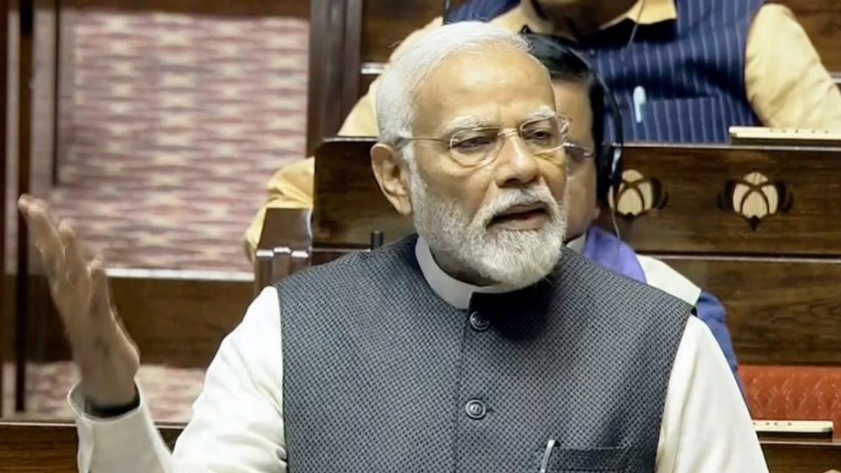 PM Modi addressing the Lok Sabha on Tuesday (Source: X) PM Modi addressing the Lok Sabha on Tuesday (Source: X)