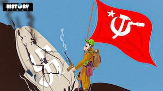 The last German troops surrender to the Red Army in Stalingrad, a Soviet city. This marked the end of one of the big battles of World War II. Illustration: Santanu Kumar Santan