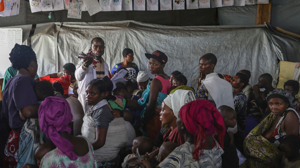 A member of the medical personnel hands out high-nutrition kits to mothers attending ante-natal clinic run by Doctors Without Borders (MSF) at Lushagala camp for Internally Displaced Persons (IDP) in the city of Goma, the capital and largest city of the North Kivu Province in the eastern region of the Democratic Republic of the Congo on February 03, 2025. AFP A member of the medical personnel hands out high-nutrition kits to mothers attending ante-natal clinic run by Doctors Without Borders (MSF) at Lushagala camp for Internally Displaced Persons (IDP) in the city of Goma, the capital and largest city of the North Kivu Province in the eastern region of the Democratic Republic of the Congo on February 03, 2025. AFP