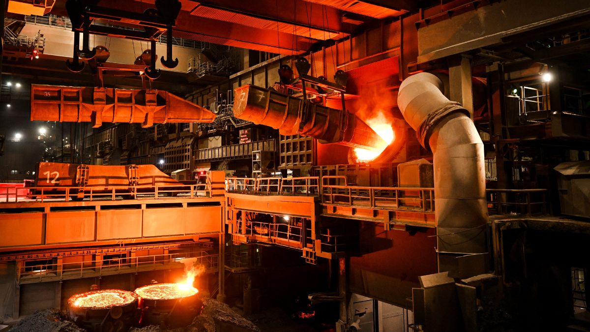 A converter is being charged at the steel production of German industrial conglomerate Thyssenkrupp Steel Europe AG in Duisburg, western Germany. Representative image/AFP file A converter is being charged at the steel production of German industrial conglomerate Thyssenkrupp Steel Europe AG in Duisburg, western Germany. Representative image/AFP file