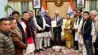 Manipur CM N Biren Singh handed over his resignation to Manipur Governor Ajay Bhalla. (Source: News 18)