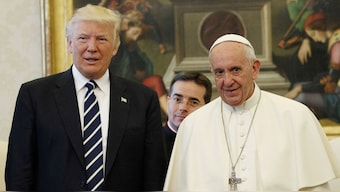 Donald Trump and Pope Francis at the Vatican. Reuters/File Photo
