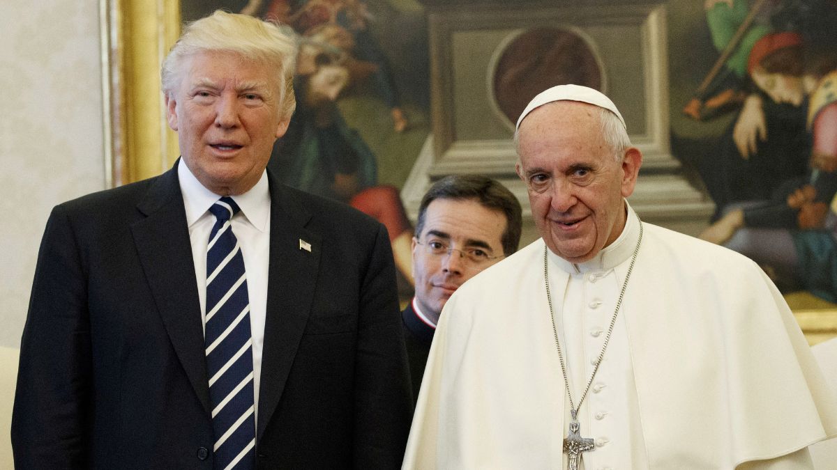Donald Trump and Pope Francis at the Vatican. Reuters/File Photo
Donald Trump and Pope Francis at the Vatican. Reuters/File Photo