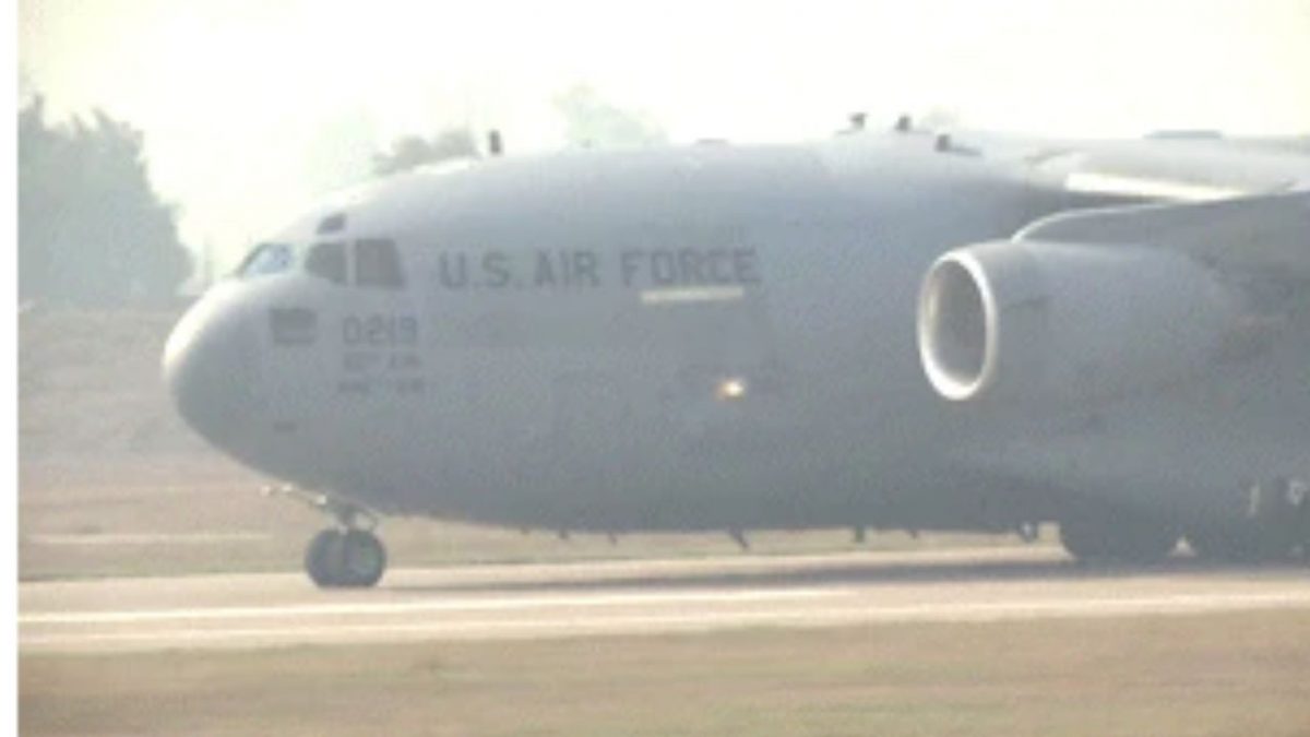 US military aircraft lands in India carrying immigrants, (Source: PTI) US military aircraft lands in India carrying immigrants, (Source: PTI)