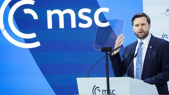 U.S. Vice President JD Vance speaks at the Munich Security Conference (MSC) in Munich, Germany. Reuters