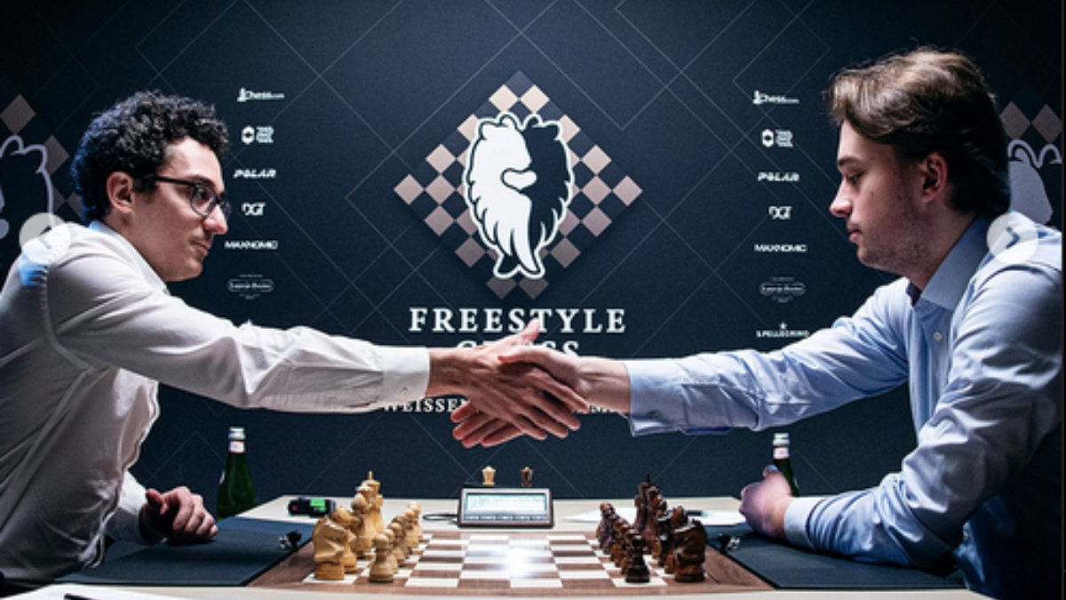 Vincent Keymer defeated Fabiano Caruana 1.5-0.5 in the final of the Freestyle Chess Grand Slam Tour event in Weissenhaus. Image credit: Instagram/freestyle_chess Vincent Keymer defeated Fabiano Caruana 1.5-0.5 in the final of the Freestyle Chess Grand Slam Tour event in Weissenhaus. Image credit: Instagram/freestyle_chess