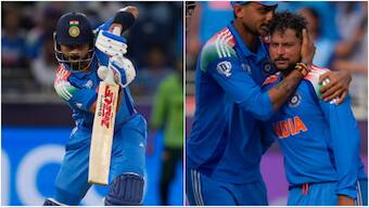 VIrat Kohli's unbeaten 100 took India home to a six-wicket victory after Kuldeep Yadav's 3/40 played a key role in helping the Men in Blue bowl Pakistan out for 241. AP