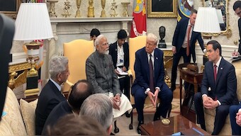 US President Donald Trump sits down with Prime Minister Narendra Modi in the White House. ANI