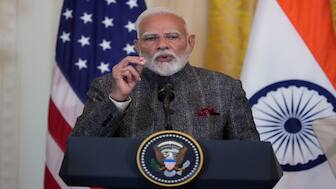 Prime Minister Narendra Modi attends joint press confrence with US President Donald Trump. X