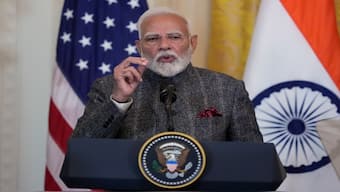 Prime Minister Narendra Modi attends joint press confrence with US President Donald Trump. X