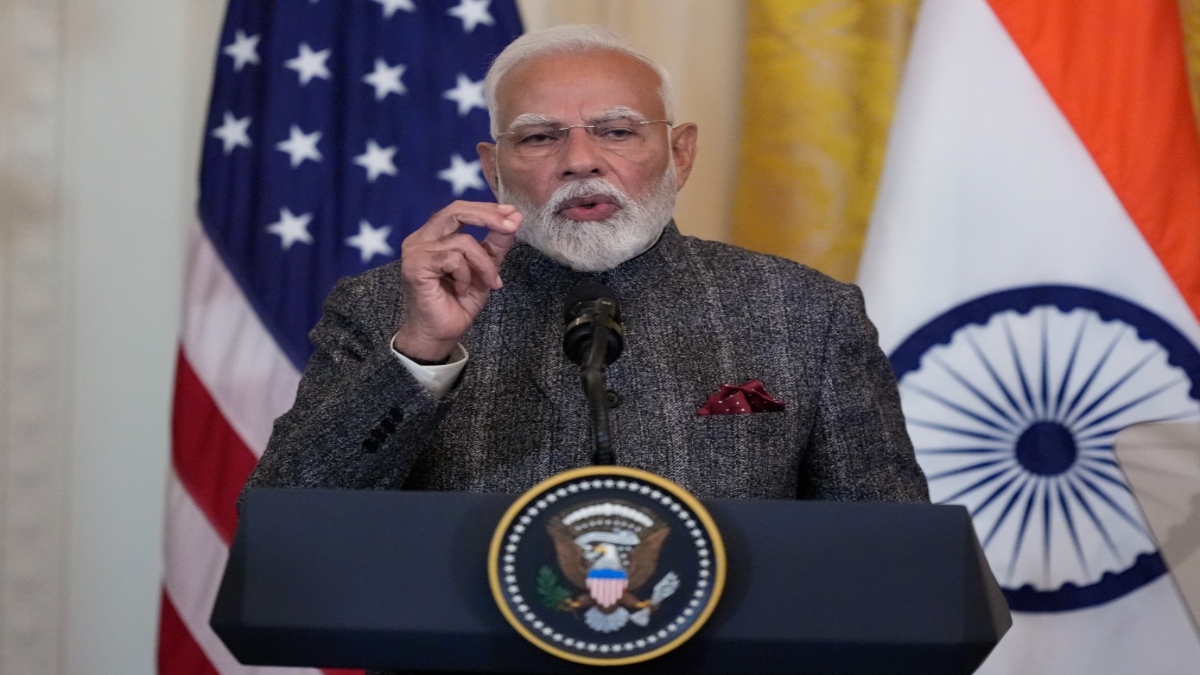 Prime Minister Narendra Modi attends joint press confrence with US President Donald Trump. X Prime Minister Narendra Modi attends joint press confrence with US President Donald Trump. X