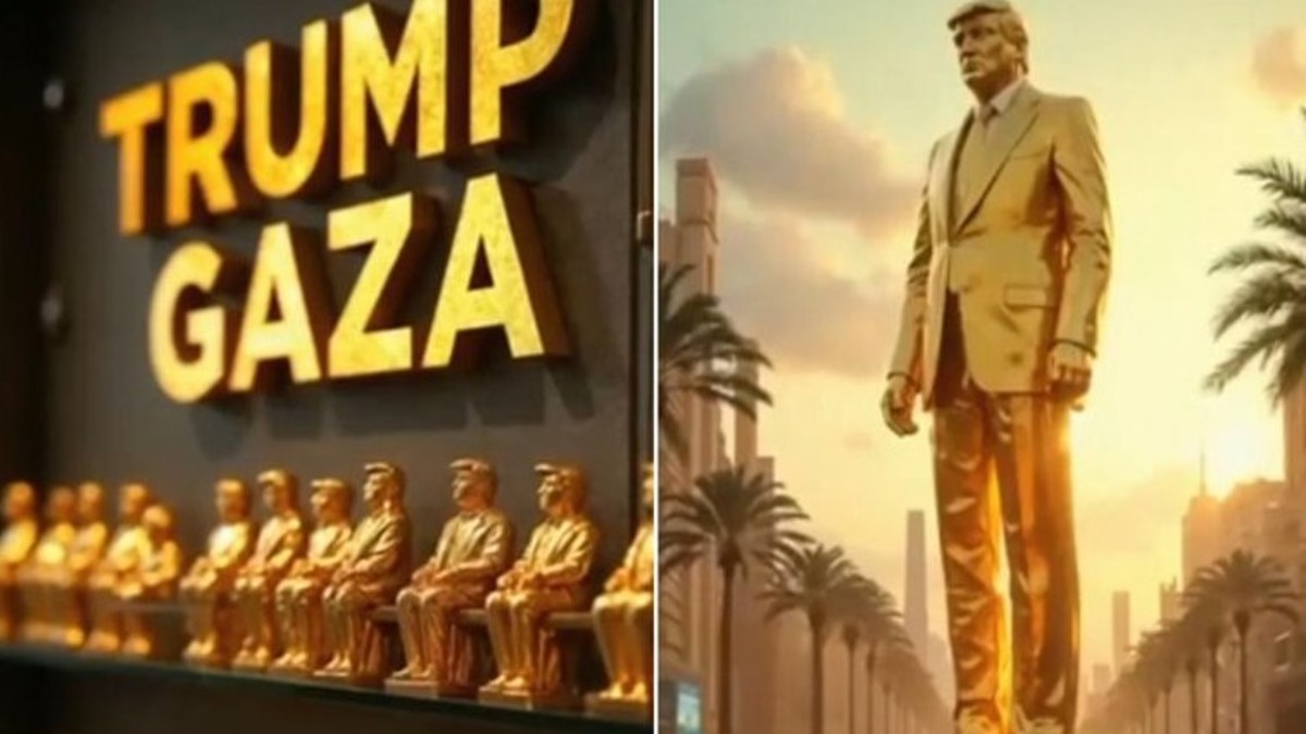 The 33-second satirical and illustrative clip, titled Gaza 2025… what’s next? was shared by Trump on Wednesday. Image Courtesy: @realdonaldtrump/Instagram The 33-second satirical and illustrative clip, titled Gaza 2025… what’s next? was shared by Trump on Wednesday. Image Courtesy: @realdonaldtrump/Instagram
