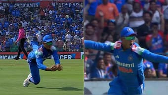 Yashasvi Jaiswal takes a stunner during the 1st ODI against England. Image: Screengrab/StarSports