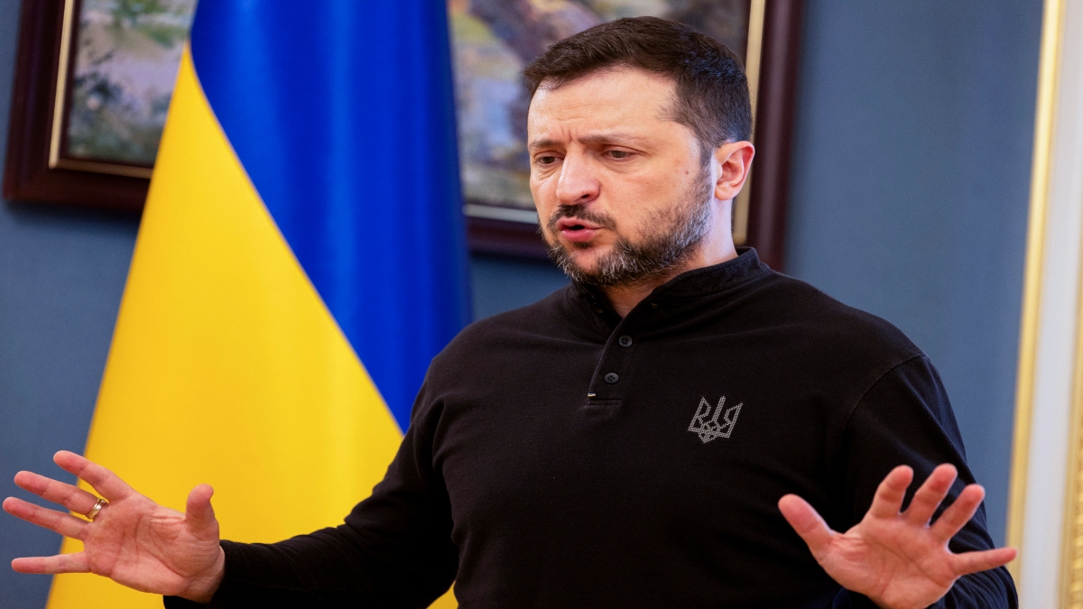 Ukraine's President Volodymyr Zelenskyy gives a press conference in Kyiv, on Wednesday. AP Ukraine's President Volodymyr Zelenskyy gives a press conference in Kyiv, on Wednesday. AP