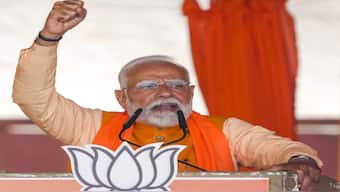 Prime Minister Narendra Modi addresses a public meeting ahead of the Delhi Assembly elections, at RK Puram in New Delhi. File image/PTI