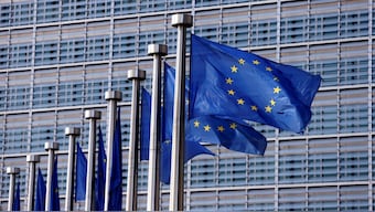 European Union flags flutter outside the EU Commission headquarters in Brussels, Belgium. File image/Reuters