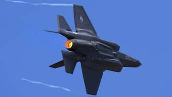 US Air Force fighter aircraft F-35 performs aerobatic maneuvers in Bengaluru. Each F-35 costs approximately $36,000 per flight hour, making it one of the costliest jets to operate. File image/AP