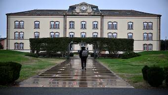 A student walks down an alleyway on the campus of the Institut National Universitaire Jean-François-Champollion (INUC), in Albi, southern France. Data showed that in the 2023-24 academic year, 7,344 Indian students were enrolled in French institutions. Representational image/AFP