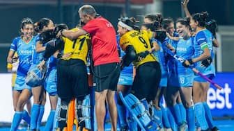 India registered a historic win against  reigning Olympic and World Champions, the Netherlands. Image: Hockey India