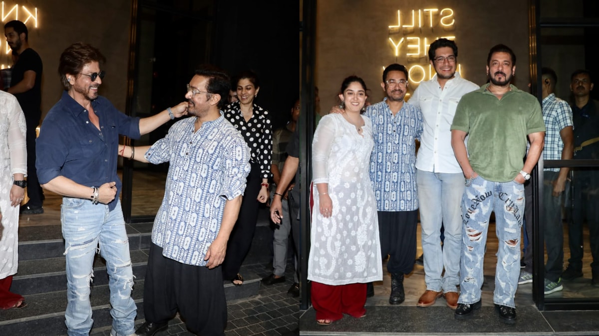 Shah Rukh Khan and Salman Khan attend the special screening of Junaid Khan and Khushi Kapoor's Loveyapa