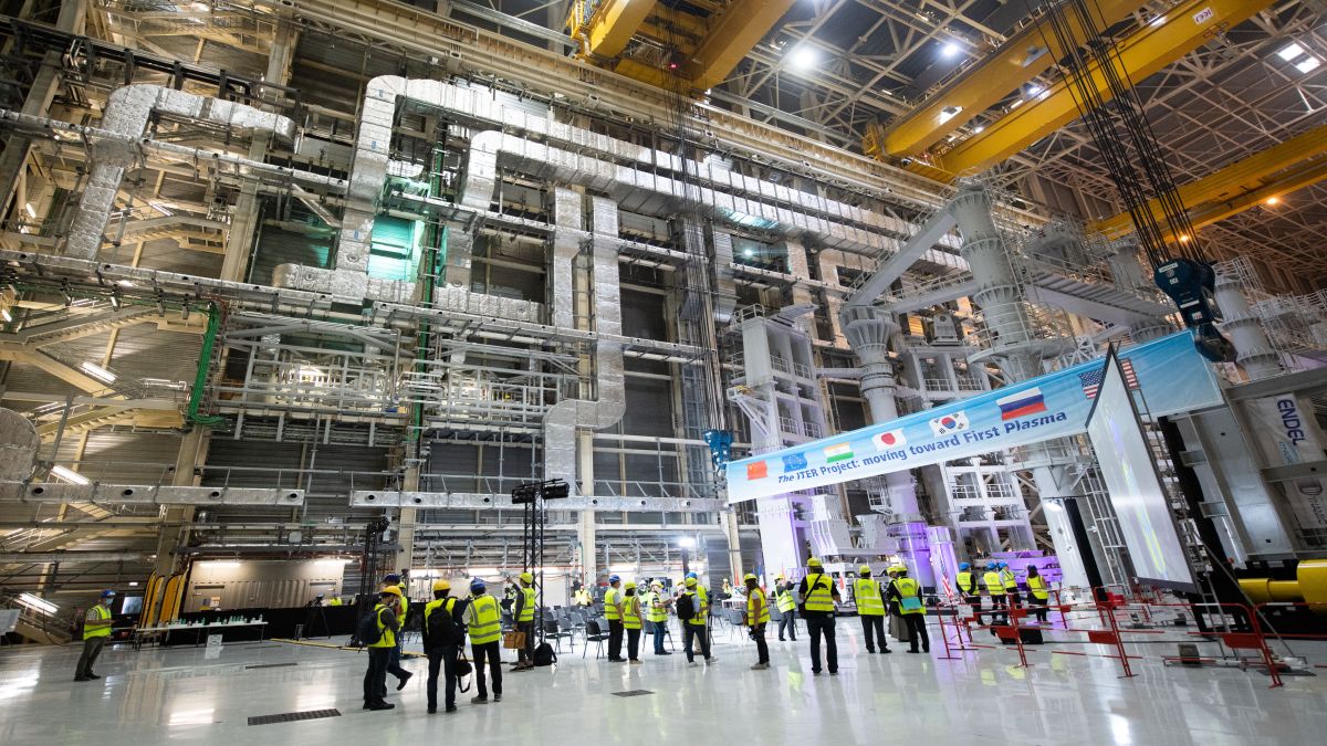 A general view of the assembly hall of the International Thermonuclear Experimental Reactor (ITER) in Saint-Paul-les-Durance, southeastern France. Thirty-five nations, including India, are collaborating in the ITER energy project aimed at mastering energy production from hydrogen fusion, as in the heart of the sun, a potential new source of carbon-free and non-polluting energy. File image/AFP A general view of the assembly hall of the International Thermonuclear Experimental Reactor (ITER) in Saint-Paul-les-Durance, southeastern France. Thirty-five nations, including India, are collaborating in the ITER energy project aimed at mastering energy production from hydrogen fusion, as in the heart of the sun, a potential new source of carbon-free and non-polluting energy. File image/AFP