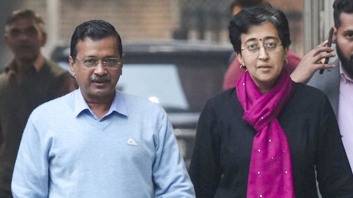 AAP chief Arvind Kejriwal with Delhi Chief Minister Atishi comes out after a meeting with the Election Commission, in New Delhi. As of now, both the AAP leaders are trailing from New Delhi and Kalkaji, respectively. PTI AAP chief Arvind Kejriwal with Delhi Chief Minister Atishi comes out after a meeting with the Election Commission, in New Delhi. As of now, both the AAP leaders are trailing from New Delhi and Kalkaji, respectively. PTI