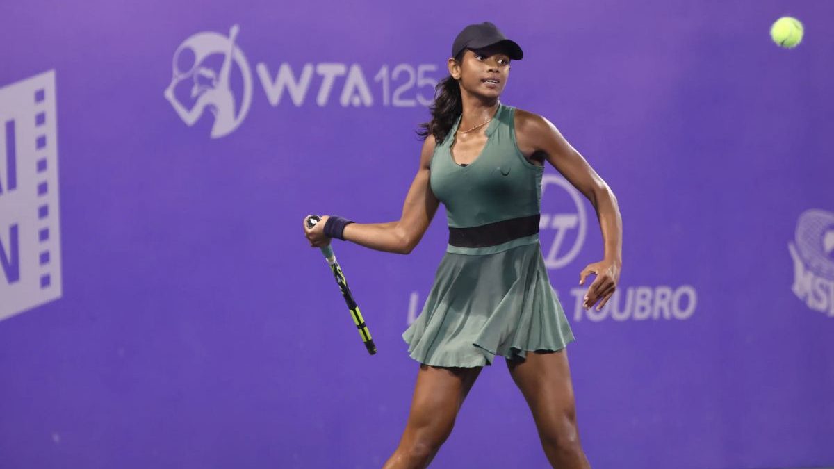 Maaya Rajeshwaran in action during the WTA Mumbai Open. Image: WTA Maaya Rajeshwaran in action during the WTA Mumbai Open. Image: WTA