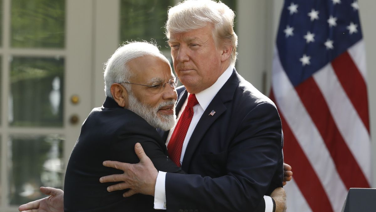 Prime Minister Narendra Modi hugs US President Donald Trump as they give joint statements in the Rose Garden of the White House in Washington, US, on June 26, 2017. The two leaders share a good rapport and PM is visiting Washington for his first bilateral with Trump, weeks into his second term. File photo/Reuters Prime Minister Narendra Modi hugs US President Donald Trump as they give joint statements in the Rose Garden of the White House in Washington, US, on June 26, 2017. The two leaders share a good rapport and PM is visiting Washington for his first bilateral with Trump, weeks into his second term. File photo/Reuters