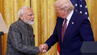 US President Donald Trump and Prime Minister Narendra Modi shake hands as they attend a joint press conference at the White House in Washington, DC, on, February 13. Reuters
