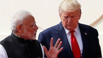 US President Donald Trump and Prime Minister Narendra Modi talk after bilateral talks at Hyderabad House in New Delhi, on February 25, 2020. File photo/Reuters