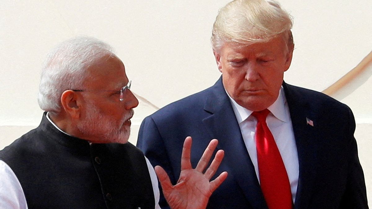 US President Donald Trump and Prime Minister Narendra Modi talk after bilateral talks at Hyderabad House in New Delhi, on February 25, 2020. File photo/Reuters US President Donald Trump and Prime Minister Narendra Modi talk after bilateral talks at Hyderabad House in New Delhi, on February 25, 2020. File photo/Reuters