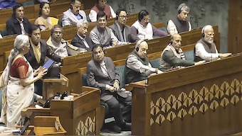 Union Finance Minister Nirmala Sitharaman presents the Union Budget 2025-26, as Prime Minister Narendra Modi, Defence Minister Rajnath Singh, Home Minister Amit Shah and others look on in the Lok Sabha during the Budget session of Parliament, in New Delhi. PTI
