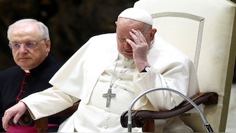 Pope Francis attends the weekly general audience, in Paul VI Audience Hall at the Vatican, on February 12. Two days later, he was hospitalised. Reuters File