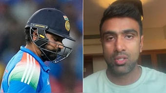 Rohit Sharma (left) walks back after getting out for just 2 runs in 1st ODI vs England. Image: AP/Ashwin-YouTube