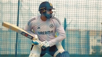 Rohit Sharma at Team India's net session in Dubai. Image: BCCI