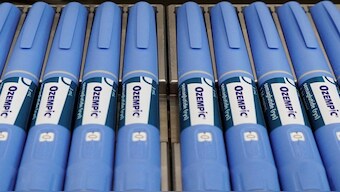 Ozempic pens sit on a production line at Novo Nordisk's site in Hillerod. Reuters