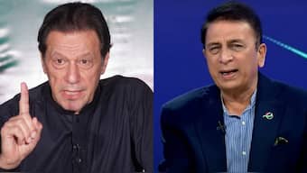 Sunil Gavaskar shared Imran Khan urged him to continue playing as he eventually went on to cross 10,000 Test runs. Images: Reuters/DP World Dressing Room
