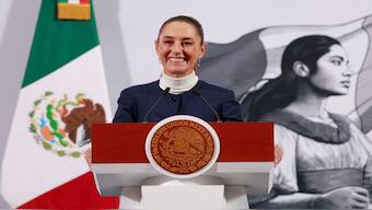 Mexico's President Claudia Sheinbaum is all smiles after persuading Trump to pause the tariff war for now. Reuters