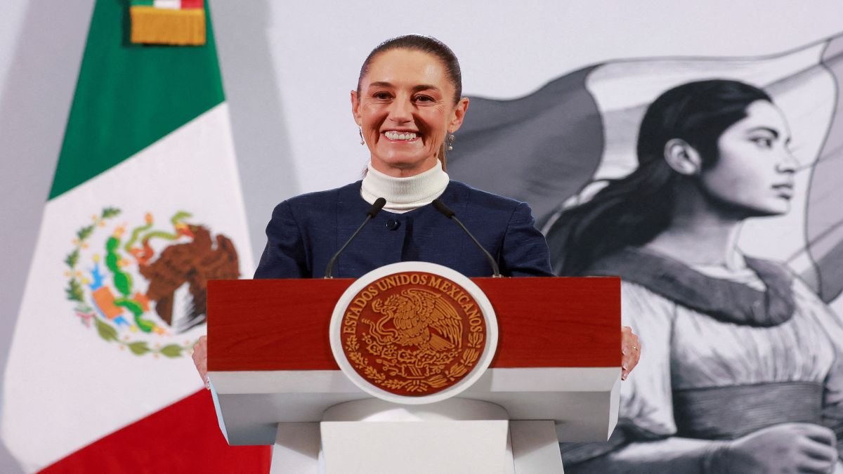 Mexico's President Claudia Sheinbaum is all smiles after persuading Trump to pause the tariff war for now. Reuters Mexico's President Claudia Sheinbaum is all smiles after persuading Trump to pause the tariff war for now. Reuters