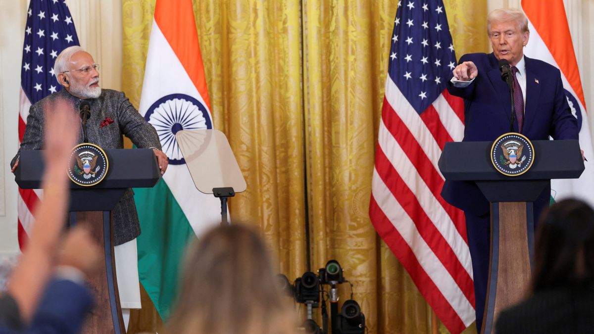 US President Donald Trump gestures during a joint press conference with Prime Minister Narendra Modi at the White House in Washington, DC, on, February 13. Trump has ordered a plan to impose reciprocal tariffs on trading partners including India. Reuters US President Donald Trump gestures during a joint press conference with Prime Minister Narendra Modi at the White House in Washington, DC, on, February 13. Trump has ordered a plan to impose reciprocal tariffs on trading partners including India. Reuters