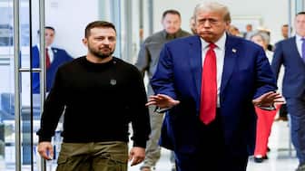 US President Trump has sharply criticised Ukrainian President Volodymyr Zelenskyy and said that it was time that Ukraine held elections -- an apparent bid to begin the process of pushing Zelenskyy aside. File image/Reuters