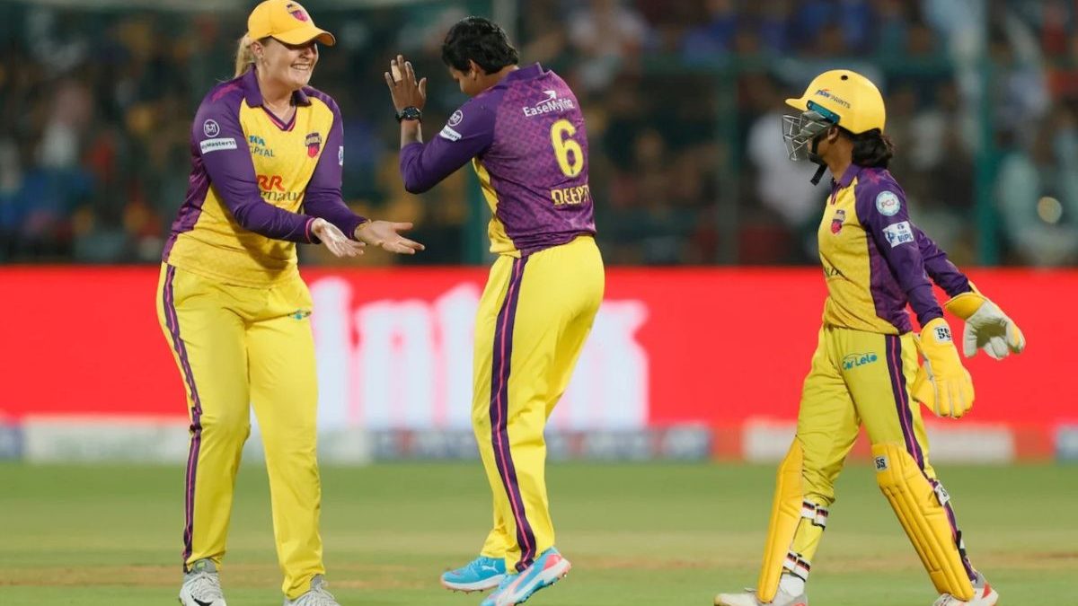 UP Warriorz beat RCB in WPL's first-ever Super Over. Image: WPL UP Warriorz beat RCB in WPL's first-ever Super Over. Image: WPL