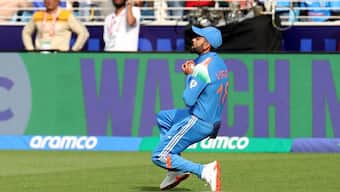 Virat Kohli takes a catch to dismiss Bangladesh's Jaker Ali. Image: Reuters