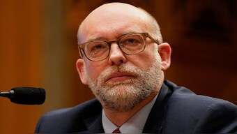 Russell Vought, US President Donald Trump’s nominee to be director of the Office of Management and Budget, testifies during a Senate Homeland Security and Governmental Affairs Committee confirmation hearing on Capitol Hill in Washington. Reuters