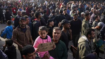Hundreds of Palestinians join 'Hamas out' protest in Gaza, call for an end to the war. AFP
