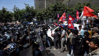 Two killed, 30 injured in Nepal after pro-monarchy protesters clash with Police. Image: Reuters 